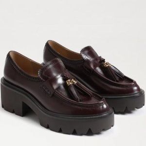 Sam Edelman Meela Platform Tassel Loafer in Deep Garnet